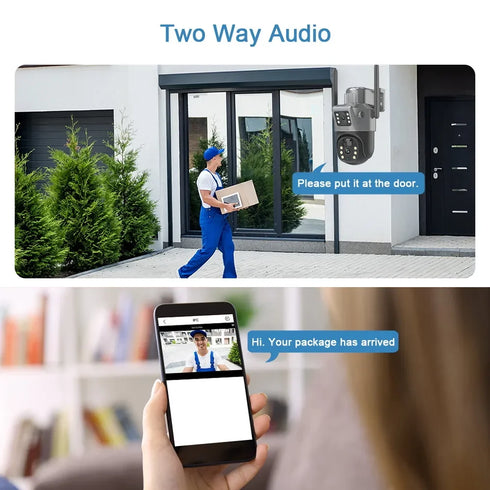 4K 8MP Dual Lens PTZ Solar Camera Dual screen PIR Human Tracking Outdoor WIFI Security CTV Surveillance IP Camera