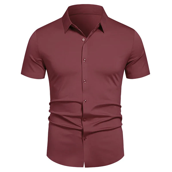 Men's Stretch Shirt Wrinkle Free Dress Shirts Regular Fit Short Sleeve Stretch Business Casual Button Down Shirts
