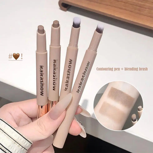 2026 New Nose Shadow Contour Pen With Sumdge Brush Naturally 3D And Brightening Contouring Stick Cream-Textured Nose Shadow Pen