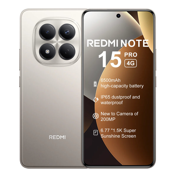 Global Version Xiaomi REDMI Note 15 Pro MTK Helio G200-Ultra 6.77" AMOLED display 200MP Camera 6500mAh 45W fast charging 120HZ