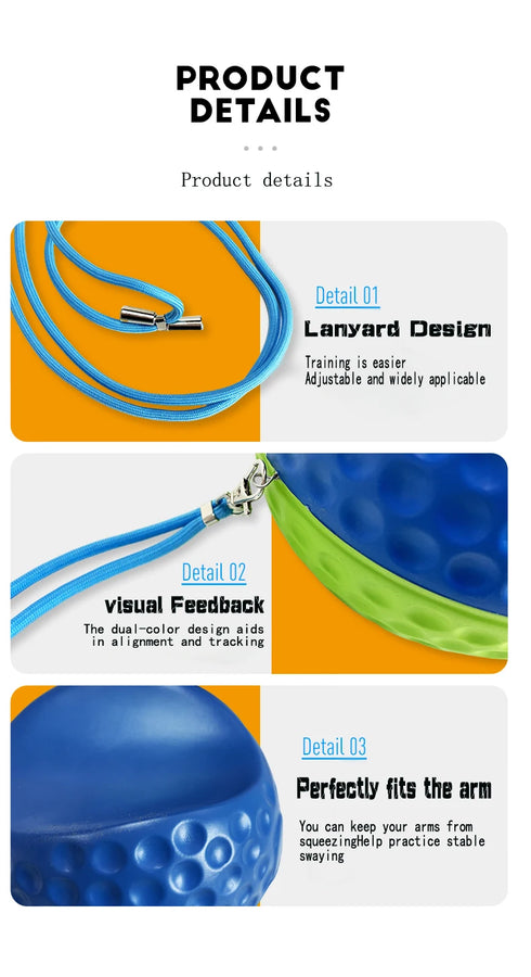 Golf Dual-Color Assist Device Swing Mechanics, Maintain Arm Posture, Improve Chicken Wing Posture Triangular Training