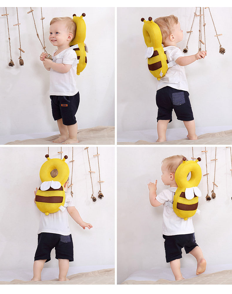 Head Back Protector Baby Protect Pillow Learn Walk Headgear Prevent Injured Safety Pad  prevention Fall Cartoon Bee Kids Pillows