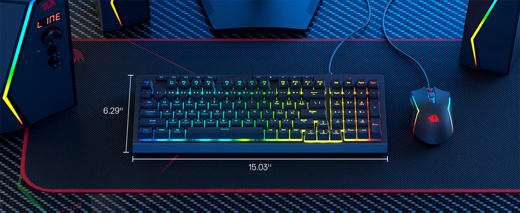 Redragon S141 Gaming Keyboard & Mouse Combo,K515 Wired RGB Membrane Keyboard and 10000 DPI Wired M616 Gaming Mouse Bundle