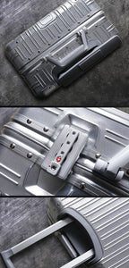 KLQDZMS German All Aluminum Magnesium Alloy Luggage 20 Inch Boarding Suitcase 28 Large Capacity Travel Business Leather Suitcase