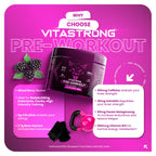 Pre-Workout Powerful 300g - Vegan Supplement with L-Citrulline, Beta-Alanine, Caffeine, Taurine, AstraGin, Panax Notoginseng, Vitastrong (24 Portions, Berries Flavor) - Made in Italy, Preworkout Supplement Powder