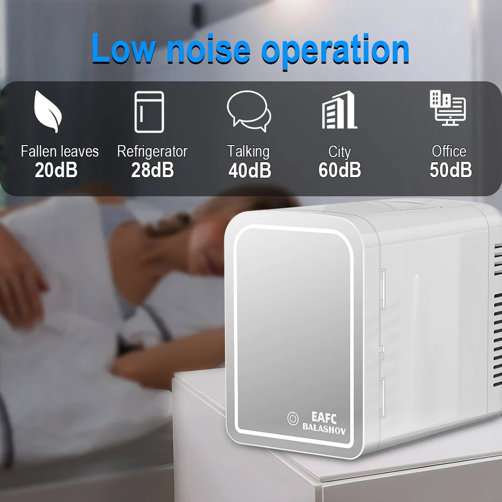 Mirror Car Refrigerator Home Small Fridge Mask For Makeup Cosmetics Home Refrigerator Cooling With LED Light Refrigerator For Makeup 4L/6L EU