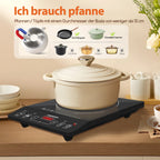 Aigostar 2000W Induction Cooktop, Touch Control, 10 Power Levels, 10 Temperature Settings, LED Digital Display, 3-Hour Timer