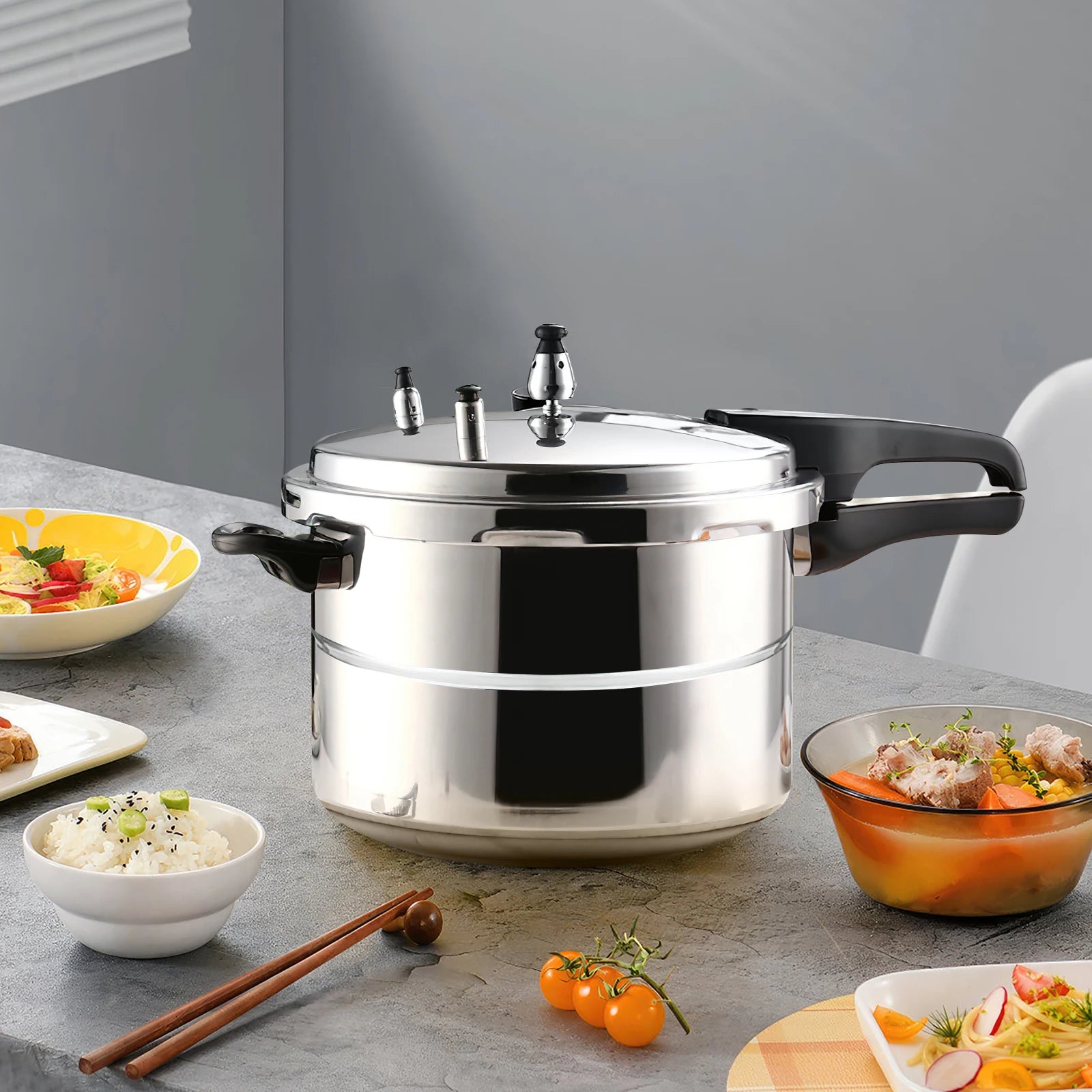 3 L/7L Aluminium Alloy Pressure Cooker 18cm/24cm Bottom 3L/7LPressure Cooker for Gas Stove Aluminium Alloy Pressure Cooker