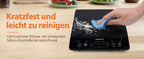 Aigostar 2000W Induction Cooktop, Touch Control, 10 Power Levels, 10 Temperature Settings, LED Digital Display, 3-Hour Timer