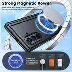 Fit for Magsafe,Hinge Protection,Screen Protector,Built-in Hidden Kickstand,Slim Shockproof Phone Case for Galaxy Z Fold 7-Black
