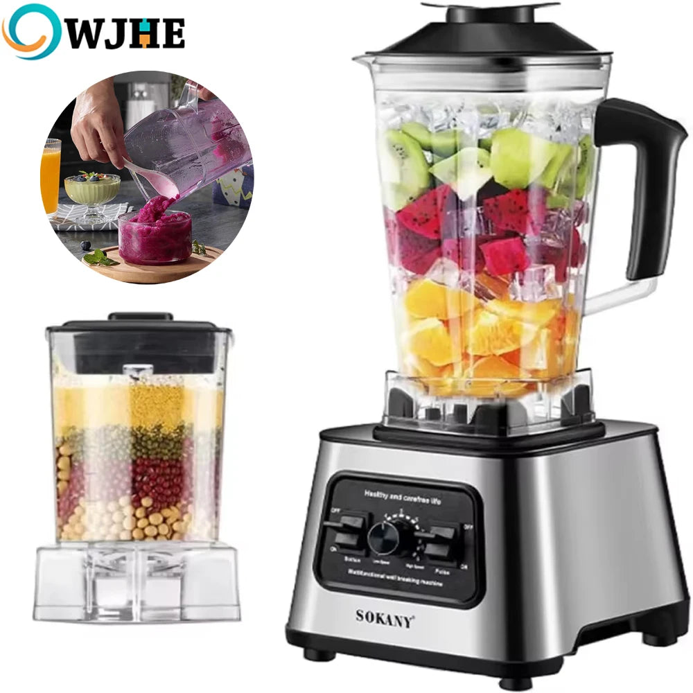 OWJHE 2700RPM 6000W Powerful Blender Mixer Juicer Smoothie Maker Table Blenders 2.5L Container Food Processor for Ice Nut Fruit Main image