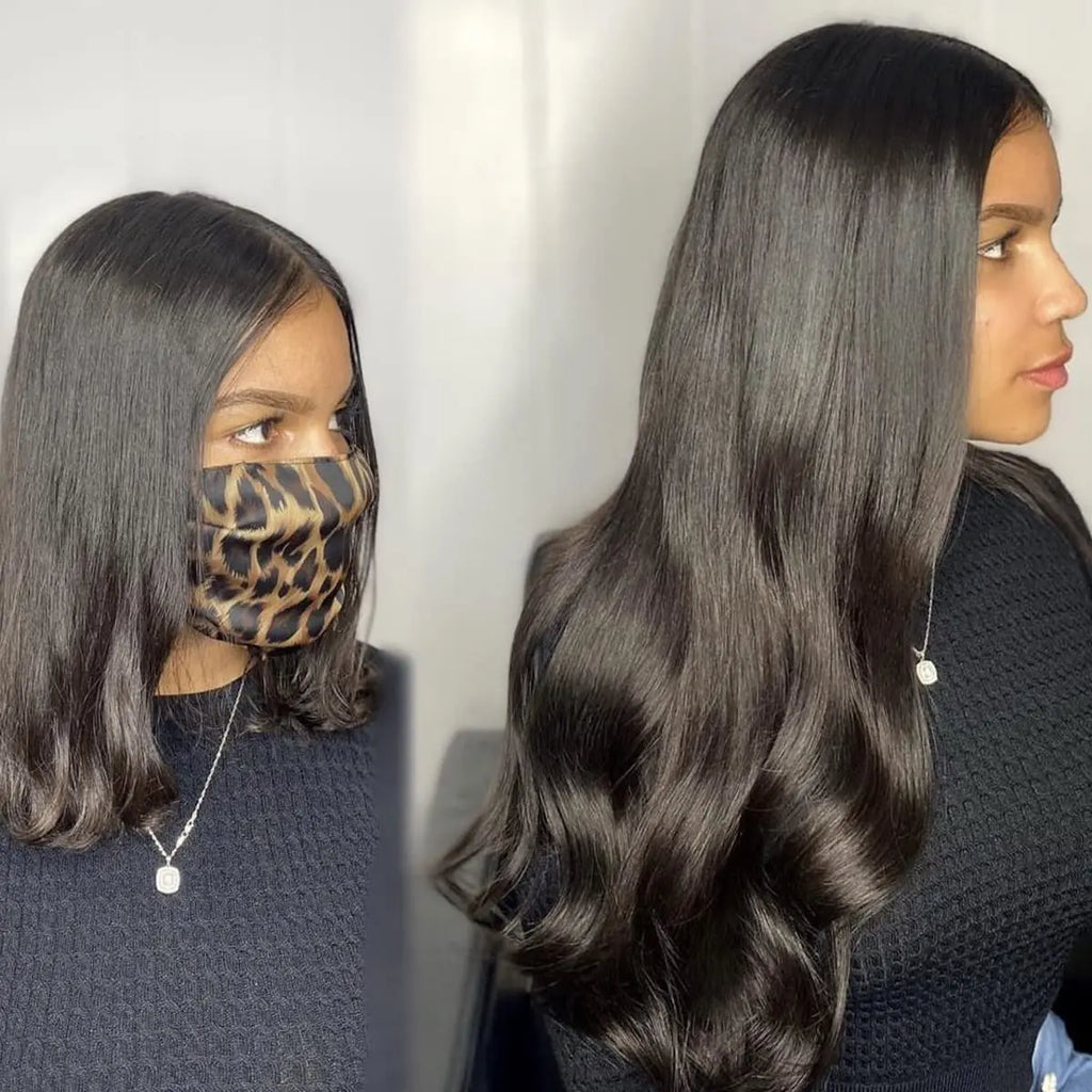 Wave Clip in Hair Extensions Real Human Hair Extensions Clip Ins 120 Gram Body Wave 18 Inch 8Pcs Natural Black 100% Human Hair