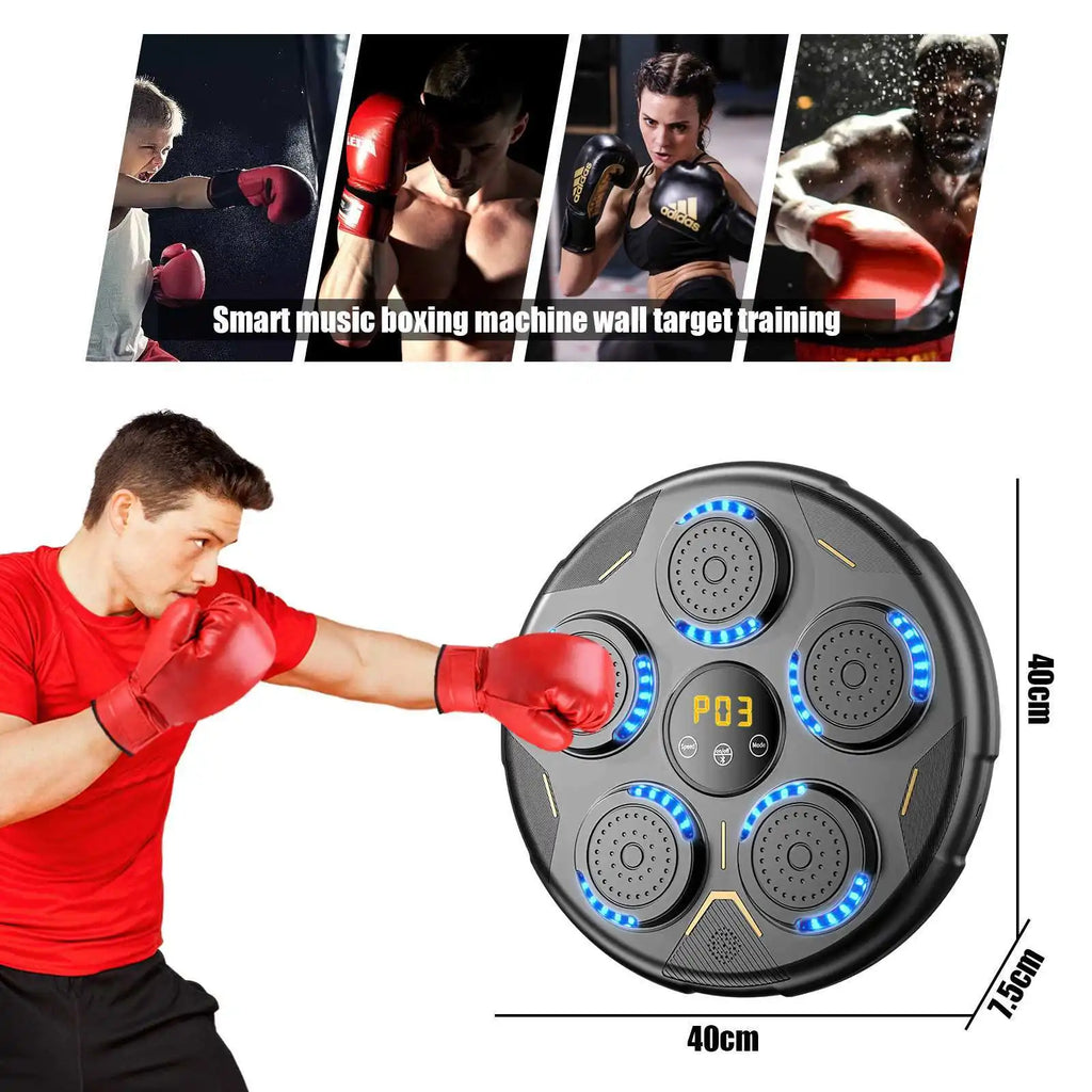 Upgraded Kids Smart Bluetooth Boxing Trainer w/ 5-Target Scoring, Built-in Battery & Music for Home Fitness