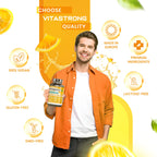 Vitastrong Vitamin C 1000mg High Dose-200 Tablets, 100% Vegan, Slow Release Ascorbic Acid for Immune Support, Skin Health, Fatigue Reduction and Collagen Formation