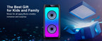 Wireless Bluetooth Speaker, Karaoke Machine with 2 Microphone, Home Karaoke Party Speaker with LED Light
