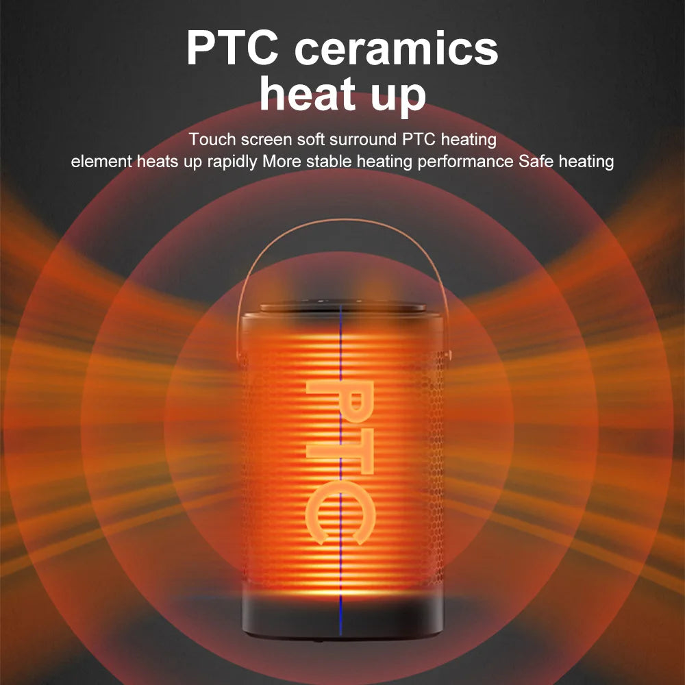 Smart Remote Portable PTC Ceramic Electric Heater Fast Heating Low Noise Touchscreen Hot and Cold Fan For Home Bedroom Office
