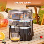 New Double Head Electric Juicer Built-in Fruit Cutting Function Automatic Lifting Squeezing 200W Brushless Motor Portable Home Fruit Juice Extractor