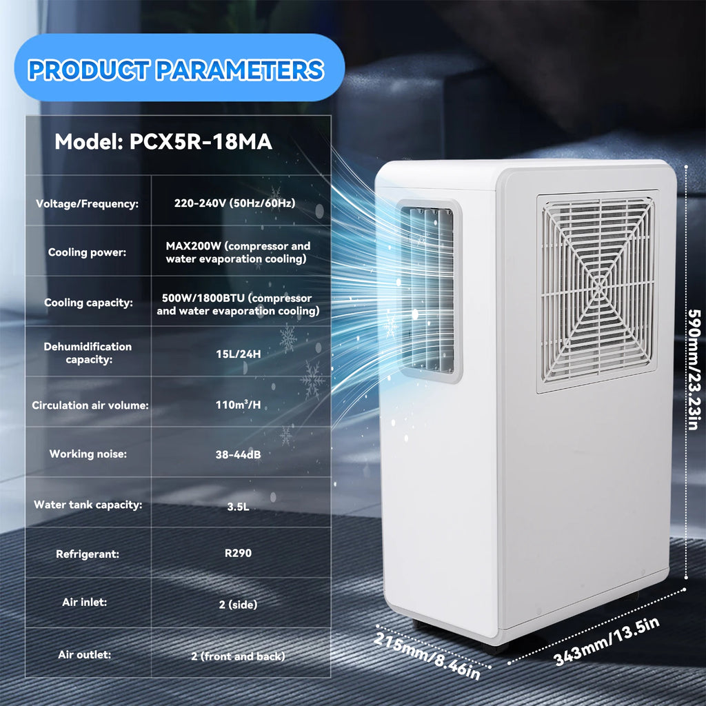Portable Air Conditioner Mobile Air Cooler Dehumidifier With 24H Timer Remote Control EU Plug For Office Bedroom