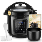 Aigostar Electric Pressure Cooker 6L, 18-in-1 Multi-Cooker with Color Recipe Book, 1000W Pressure Cooker for Families