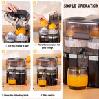 New Double Head Electric Juicer Built-in Fruit Cutting Function Automatic Lifting Squeezing 200W Brushless Motor Portable Home Fruit Juice Extractor