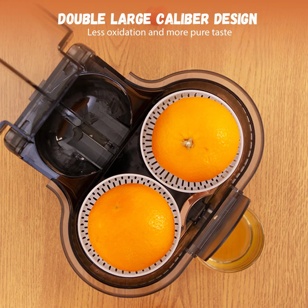 New Double Head Electric Juicer Built-in Fruit Cutting Function Automatic Lifting Squeezing 200W Brushless Motor Portable Home Fruit Juice Extractor
