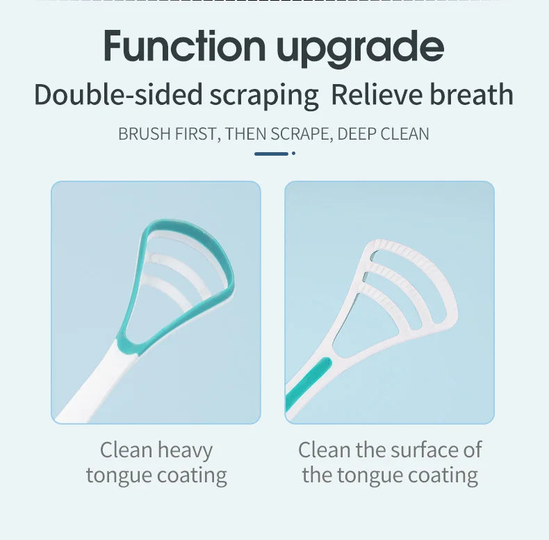 Y-Kelin Sales Silicone Tongue Scraper Brush Cleaning  Food Grade Single Oral Care To Keep Fresh Breath 3Color Pack No.1