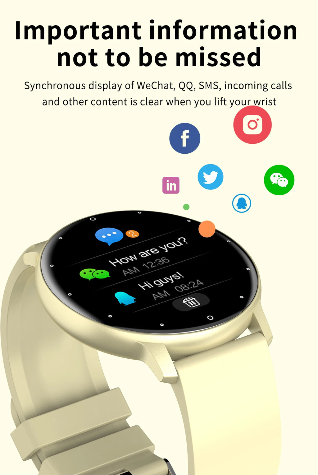 LIGE Waterproof Women Smart Band Watch Real-time Weather Forecast Men Watches Sports Ladies Smart Watch For Women Android IOS