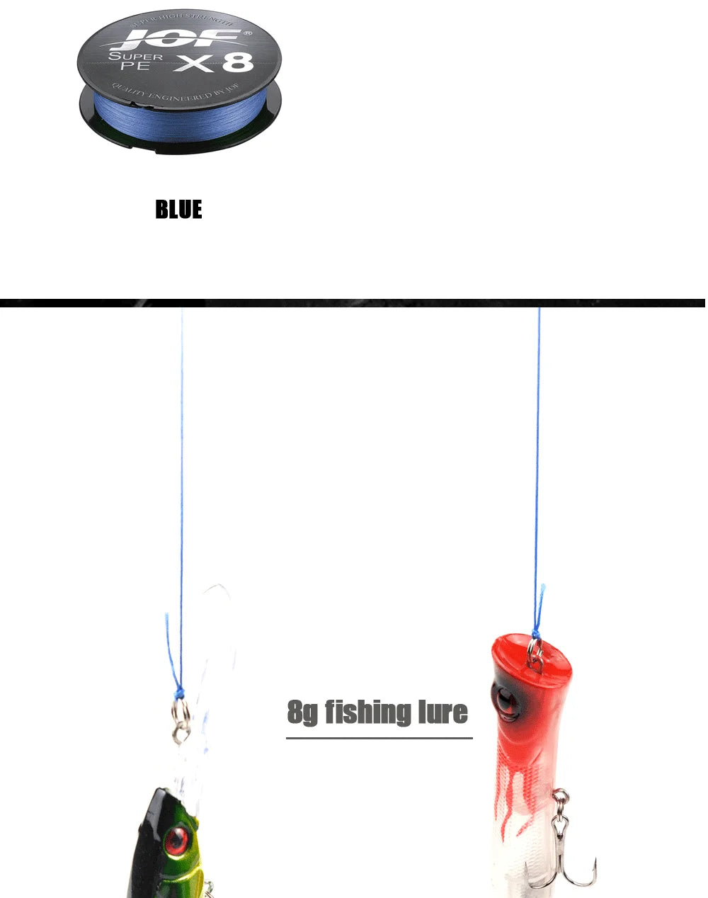 JOF X8 150M 300M 500M Braided Fishing Line 8 Strands MultiColor Multifilament Saltwater PE Line15 20 30 40 60 80 100LB