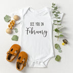Baby Announcement See You In October Baby body Pregnancy Reveal Custom Romper Baby Shower Gift 100% Cotton