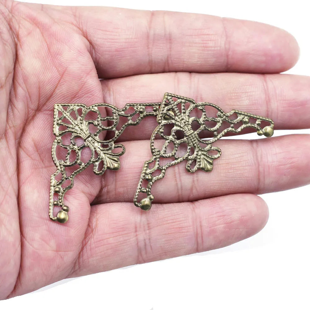 10Pcs Connectors Pendants Butterfly Filigree Flower Wraps Metal Crafts For Embellishments Scrapbooking Jewelry DIY Accessories
