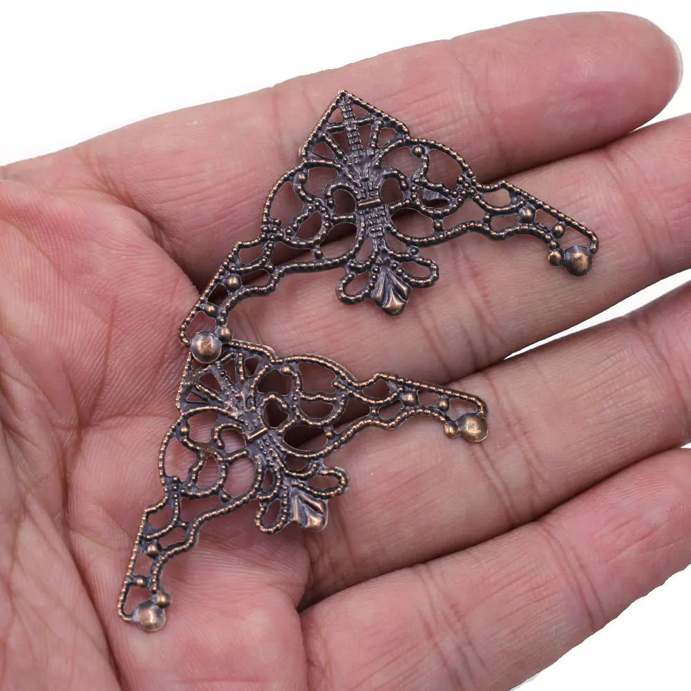 10Pcs Connectors Pendants Butterfly Filigree Flower Wraps Metal Crafts For Embellishments Scrapbooking Jewelry DIY Accessories