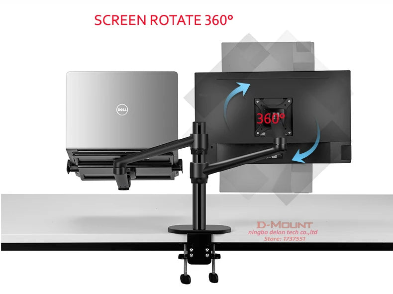 OL-3L aluminum silver Ergonomics 10"-17" desk laptop stand 32" monitor desktop bracket computer mount full motion column bar
