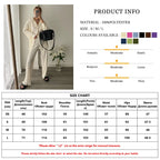 Clacive Causal Loose Home Suit Autumn Long Sleeve Blouse With High Wasit Pants Set Women Elegant Pleated Beige 2 Piece Pant Sets