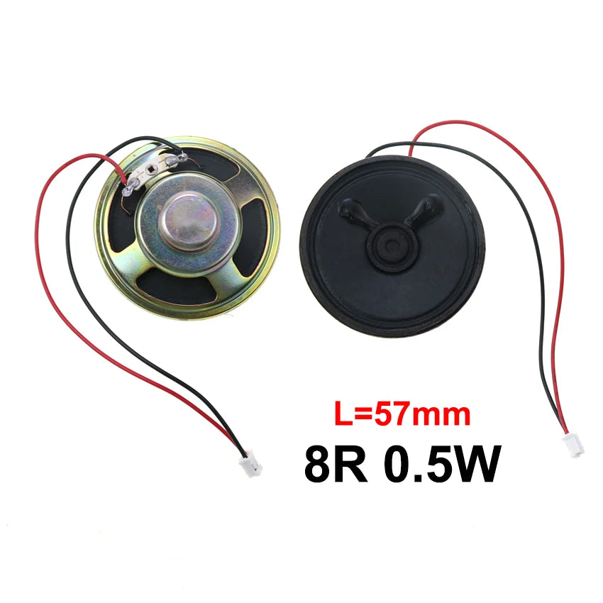 1X 8 Ohm 8R 0.5W Mini Ultra-thin Horn Speaker Diameter 20mm 23mm 28mm 30mm 36mm 40mm 50mm 57mm Loudspeaker W/ P2.0 Termina Wire