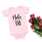 Hola Tio Tia Pregnancy Announcement Baby Bodysuit Jumpsuit Infant Clothing Casual Overalls Pregnancy Gift for New Aunt Uncle