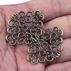 10Pcs Connectors Pendants Butterfly Filigree Flower Wraps Metal Crafts For Embellishments Scrapbooking Jewelry DIY Accessories