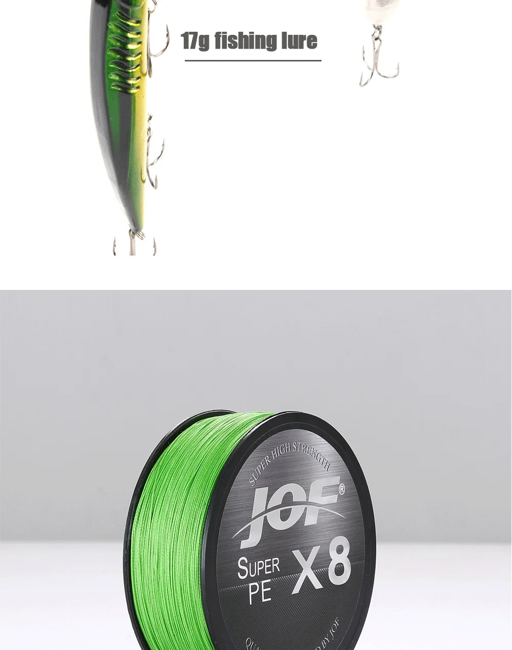 JOF X8 150M 300M 500M Braided Fishing Line 8 Strands MultiColor Multifilament Saltwater PE Line15 20 30 40 60 80 100LB