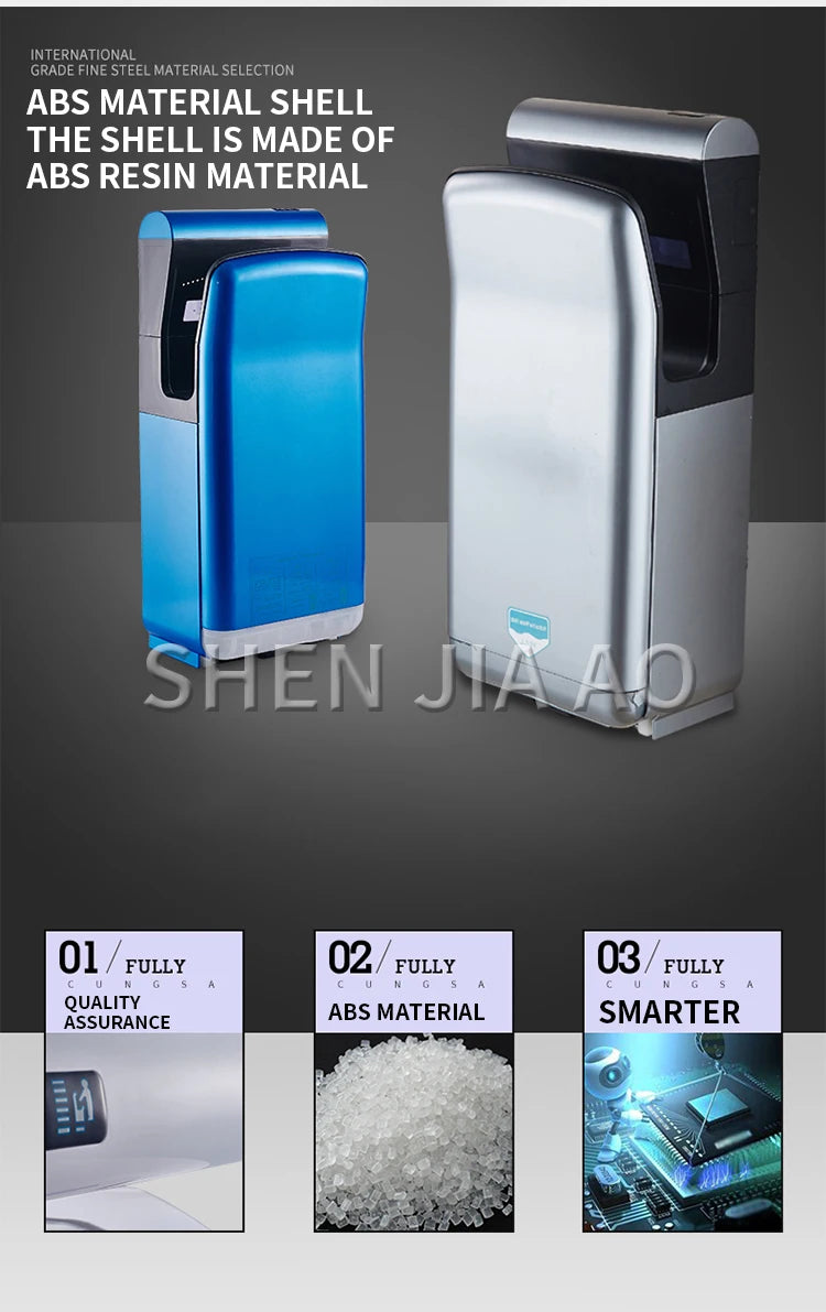 High Speed Hand Dryer Fully Automatic Induction Hand Dryer Hotel Hand Blowing Dual Motor Jet Quick Hand Dryer 2000W