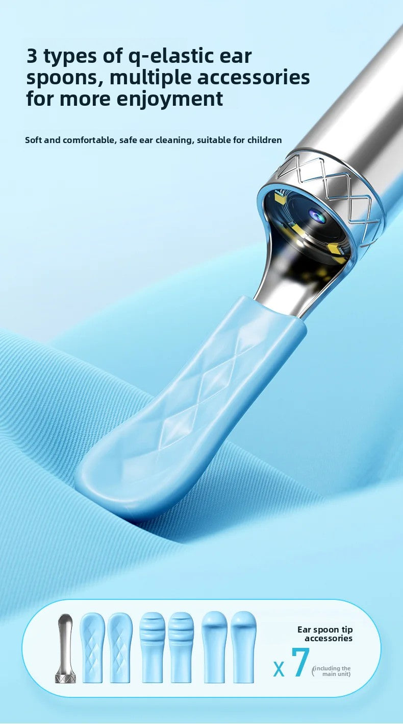 Wireless Ear Wax Removal With Camera Rechargeable Ear Cleaner HD Check Camera with Ear Spoon Set Canal Clean
