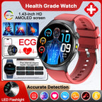 New Accurate ECG Smart Watch Blood Lipids Five Viscera Health Check Body Temperature BT Call Sports Smart Watches For Men 2026