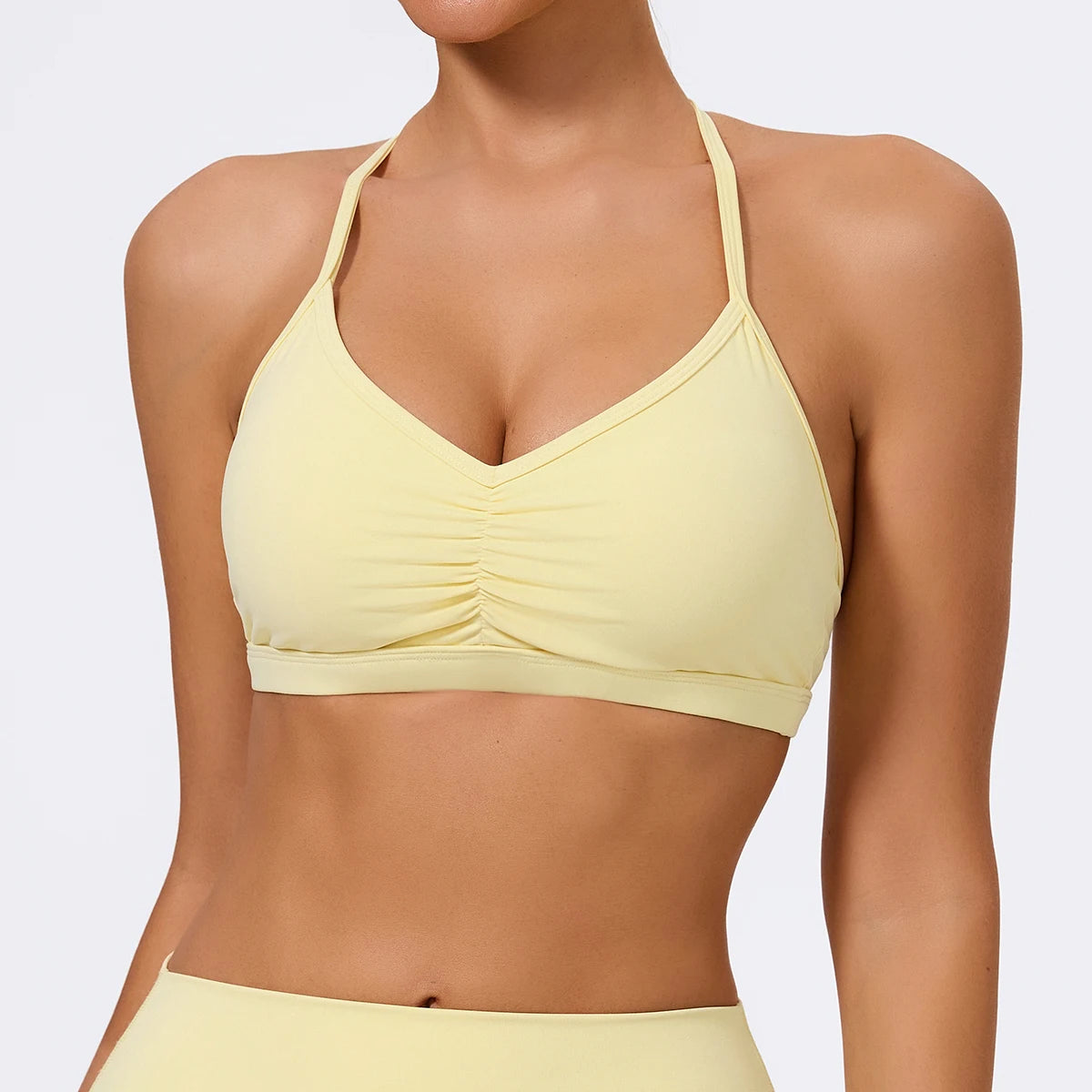 Hearuisavy Summer Scrunch Sports Bra Gym Top Women Running Back Cross Top Sportswear Yoga Underwear Fitness Workout Yoga Clothes Secondary image