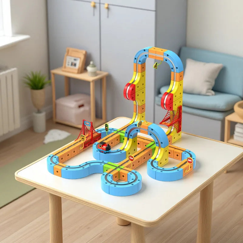 Electric Magnetic Levitation Train Set for Kids - Anti-Gravity DIY Assembly Magnetic Assembly Track Educational Toy for Boys