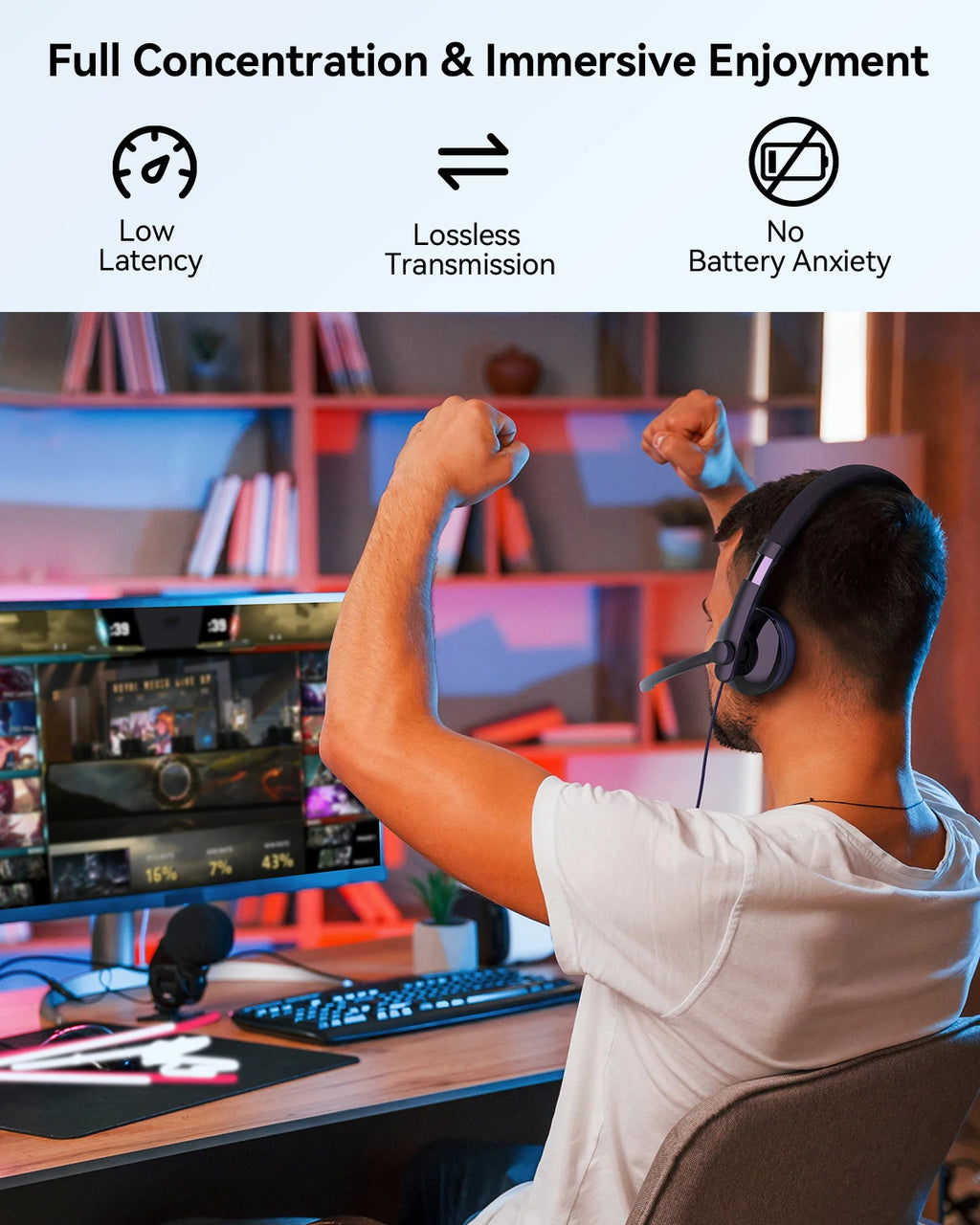EMEET Wired Headset with Microphone Call Center USB Headphones ENC Noise Cancelling Office Cable Earphones for Phone/PC Computer