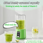 Portable Juicer Blender 450ml Juice Maker USB Rechargeable Lemon Orange Fruit Juicing Cup Electric Juice Machine Travel Juicers