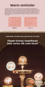 Flower Knows The Sweetie Bear Collection Satin embossed blush Lasting Matte Puffing Natural Brightening Facial Cosmetics 5g
