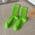 33 Colors Summer Cotton Soft Socks Happy Colorful Women's Mid-tube Stocking Fashion Trend Red Green Ankle Sox Autumn Hosiery