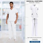 Nursing Scrubs Set  Anti-Wrinkle Medical Surgical Gown Wholesale Hospital Scrub Top Doctor Nurse Special Scrub Uniform Men Women