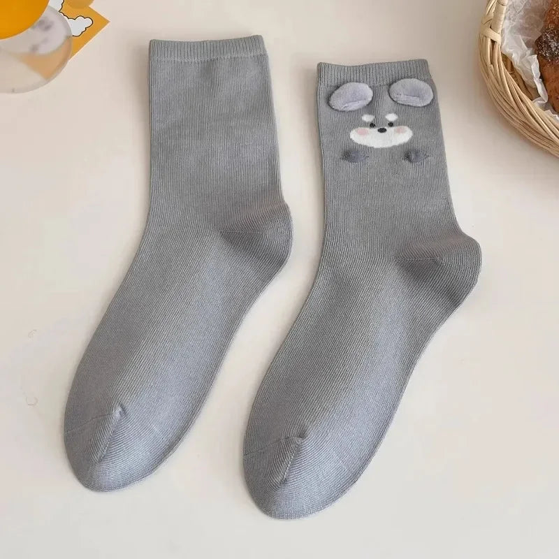 Fashion Sweet Cute 3D Animal Ears Pig Hosiery Winter Warm Cartoon Socks for Children Harajuku Cotton Soft Home Floor Sock