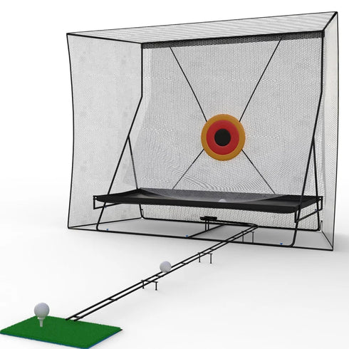 3x2.4m Golf Practice Net Automatic Ball Return Heavy Duty Hitting Net With Noise Reduction Target For Indoor Garden Training