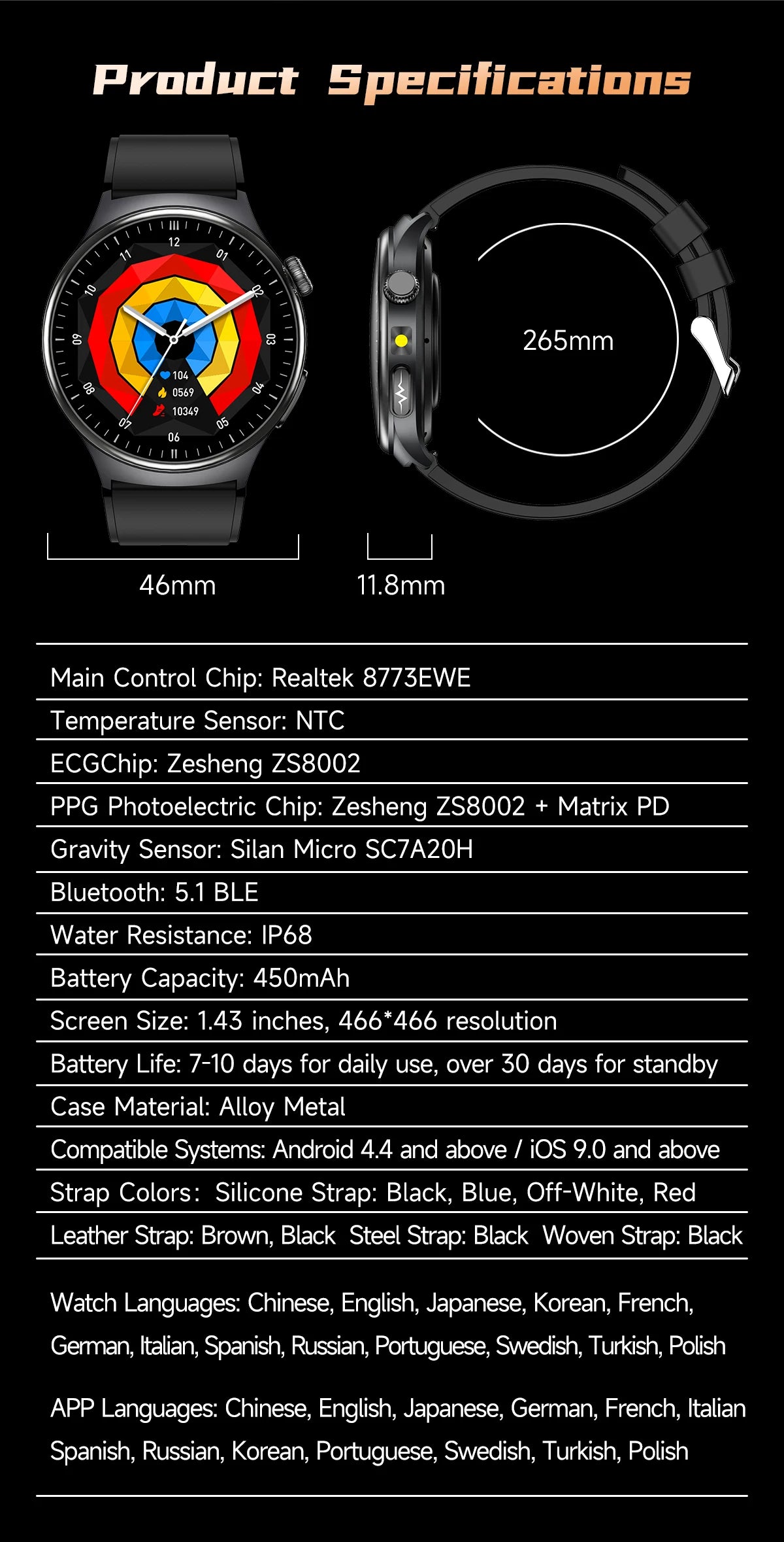 New Accurate ECG Smart Watch Blood Lipids Five Viscera Health Check Body Temperature BT Call Sports Smart Watches For Men 2026